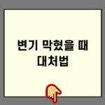 변기 막혔을 때 대처법