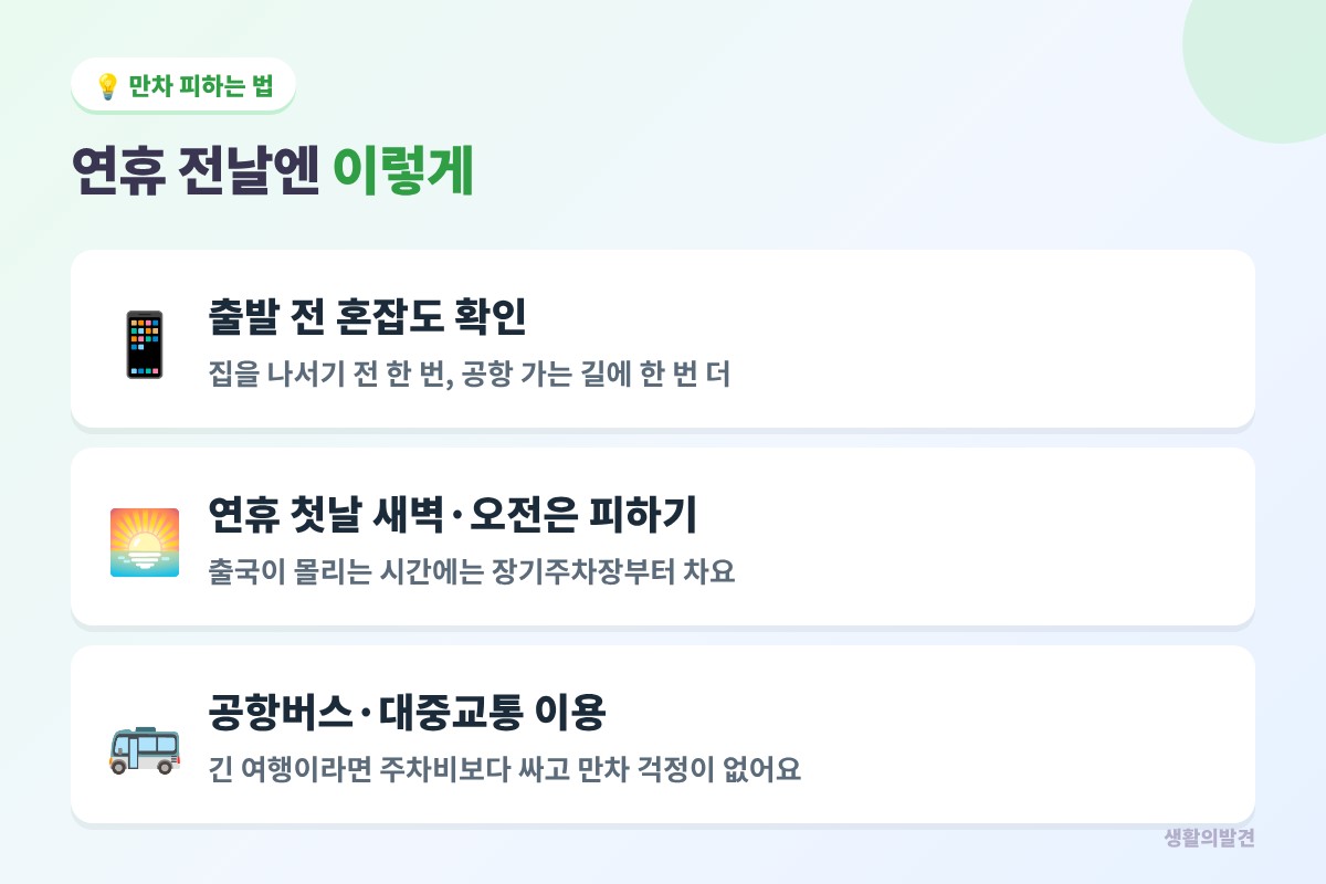 인천공항 주차장 만차 피하는 법 – 출발 전 혼잡도 확인, 연휴 첫날 오전 피하기, 공항버스 이용