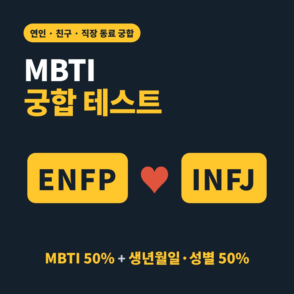 MBTI 궁합 테스트 연인 친구 직장 동료